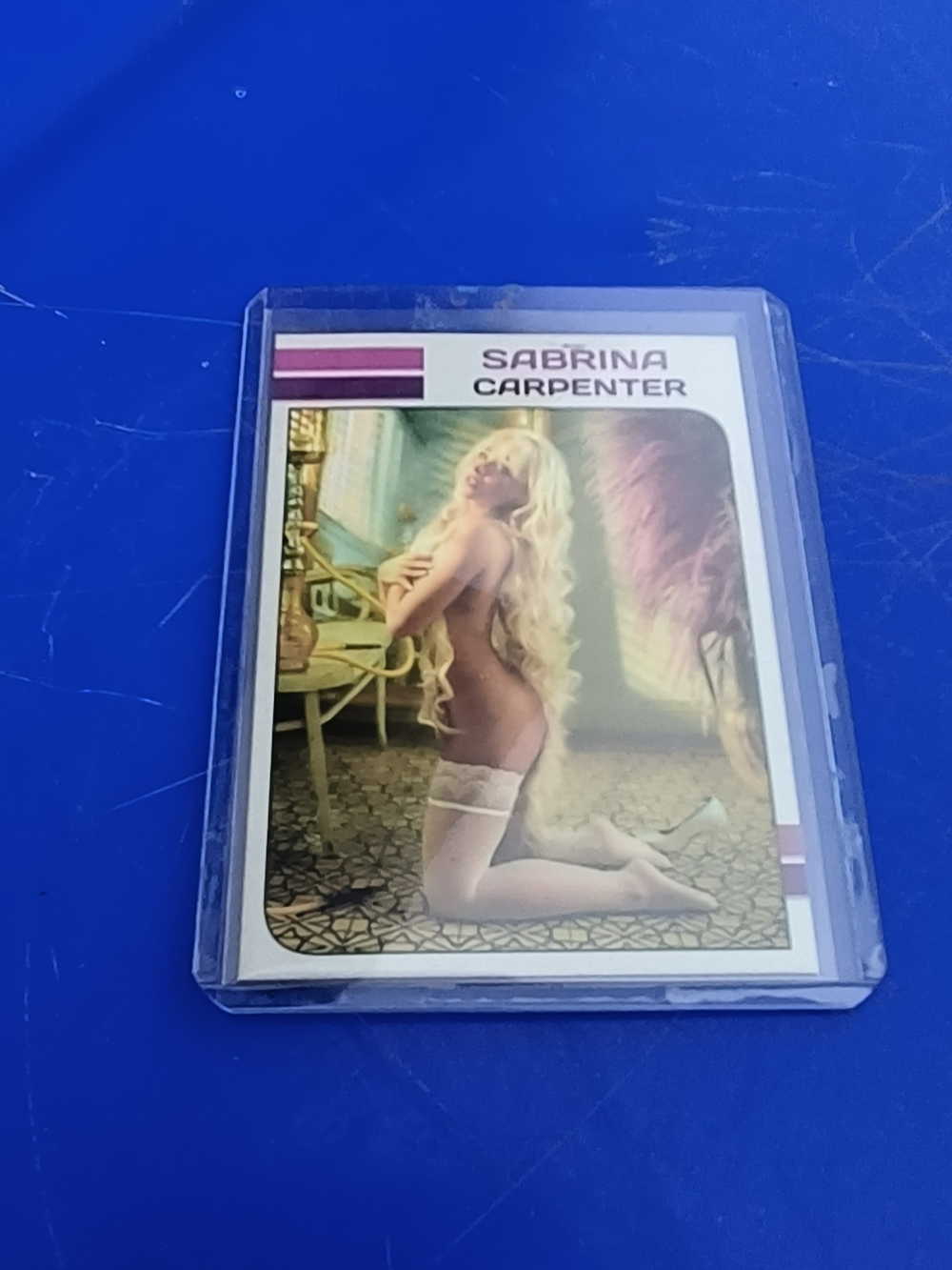 Sabrina Carpenter Collectible Card in Protective Sleeve - White & Pink Accents